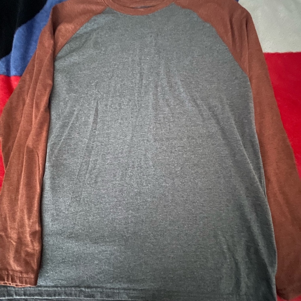 George Men's Brown and Gray Long Sleeve Tee